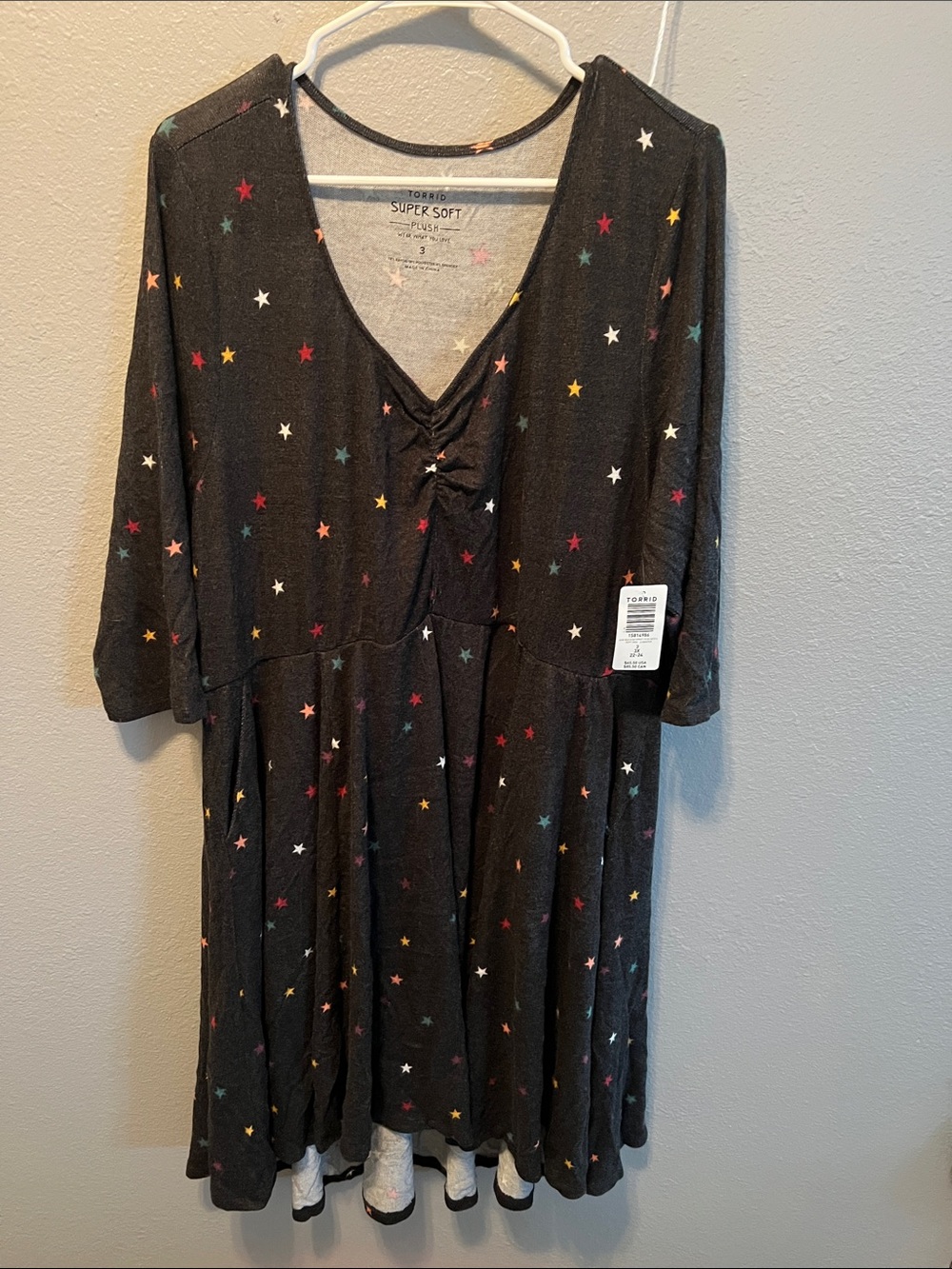torrid Black Star-Print Midi Dress